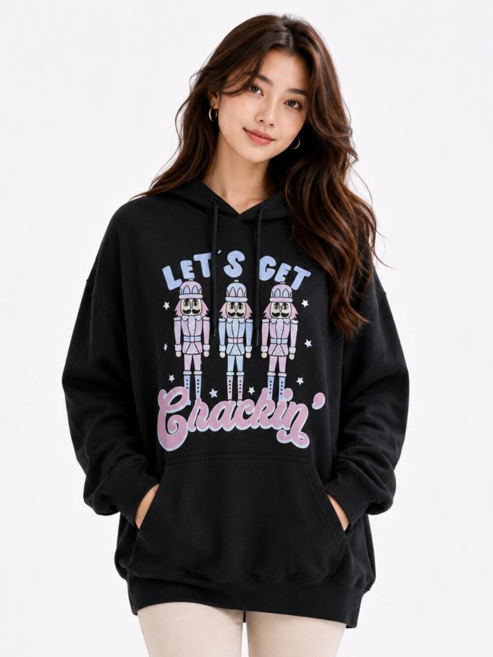Let’s Get Crackin’ Nutcracker Graphic Hoodie Black Large